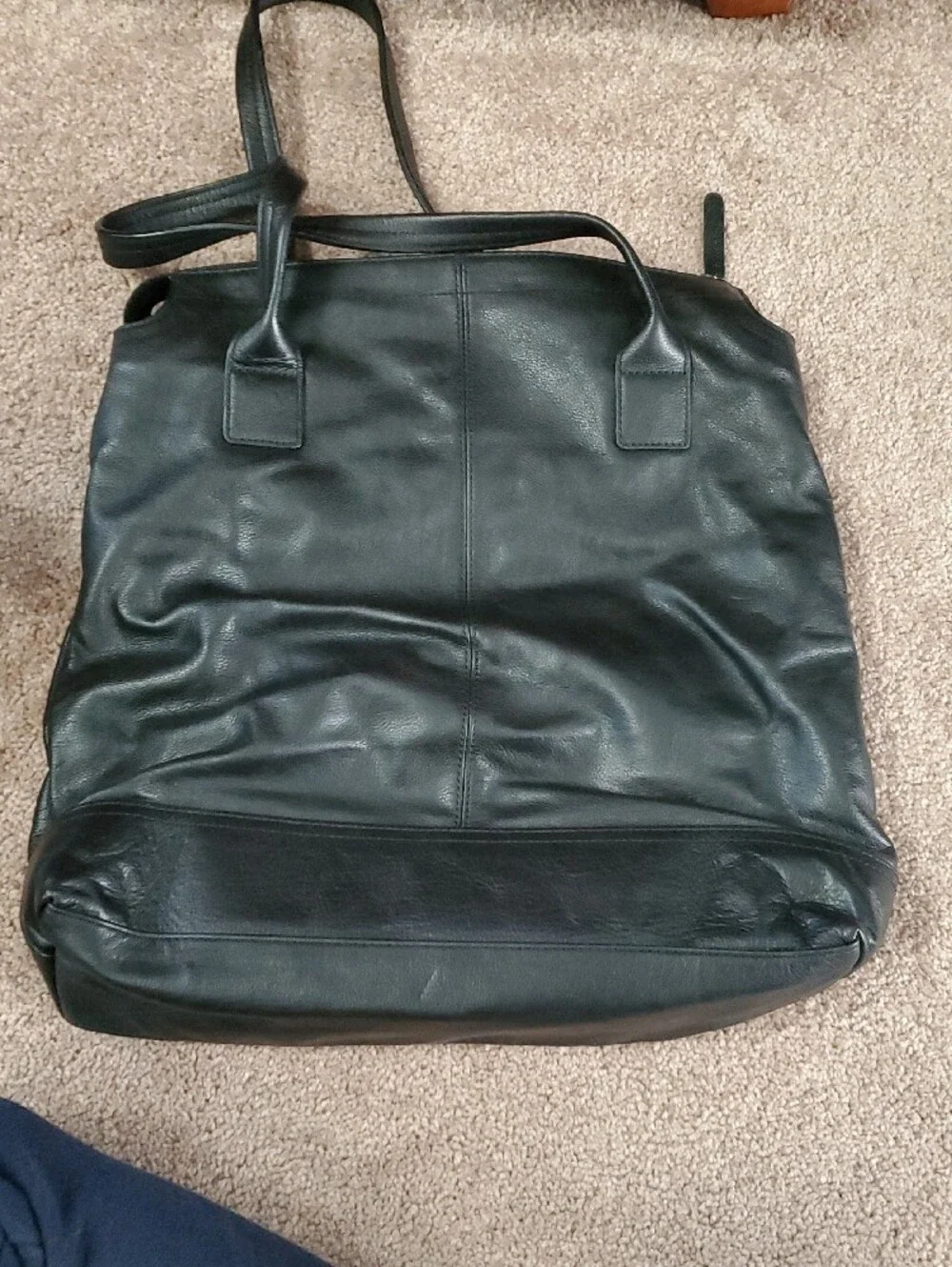 USED ONCE! BANANA REPUBLIC Classic Black LARGE Leather Shoulder Tote - Women's